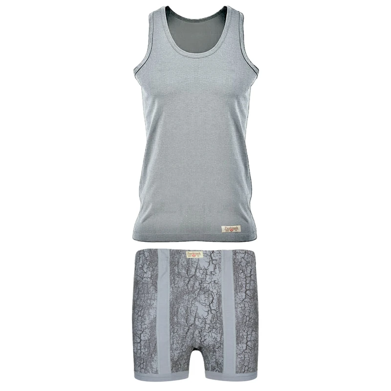 ست شورت و زیرپوش مردانه پنبینه مدل نخ پنبه خالص صادراتی طرح آراد