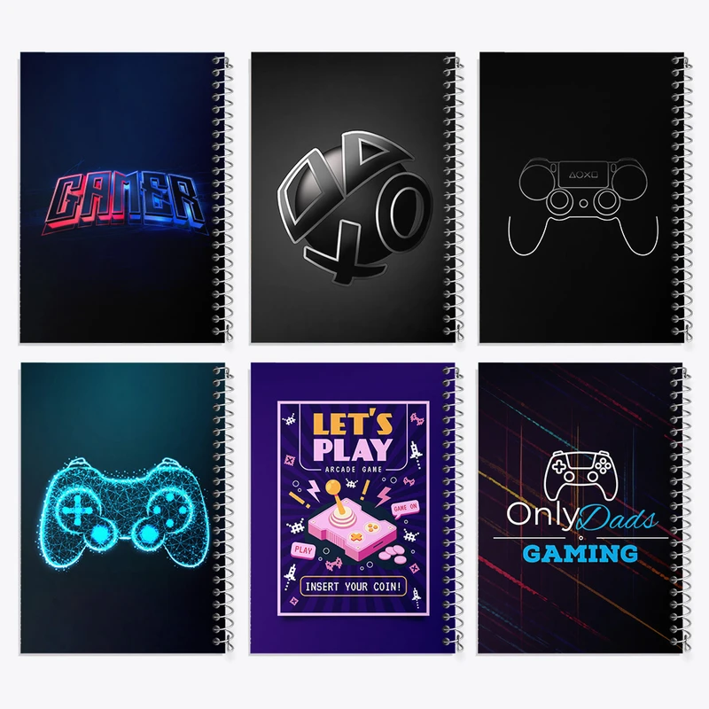 دفتر مشق 100 برگ خندالو طرح گیمر (Gamer) کد 909 مجموعه 6 عددی