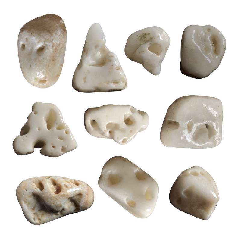 سنگ تزیینی آکواریوم مدل پنیری مجموعه 10 عددی