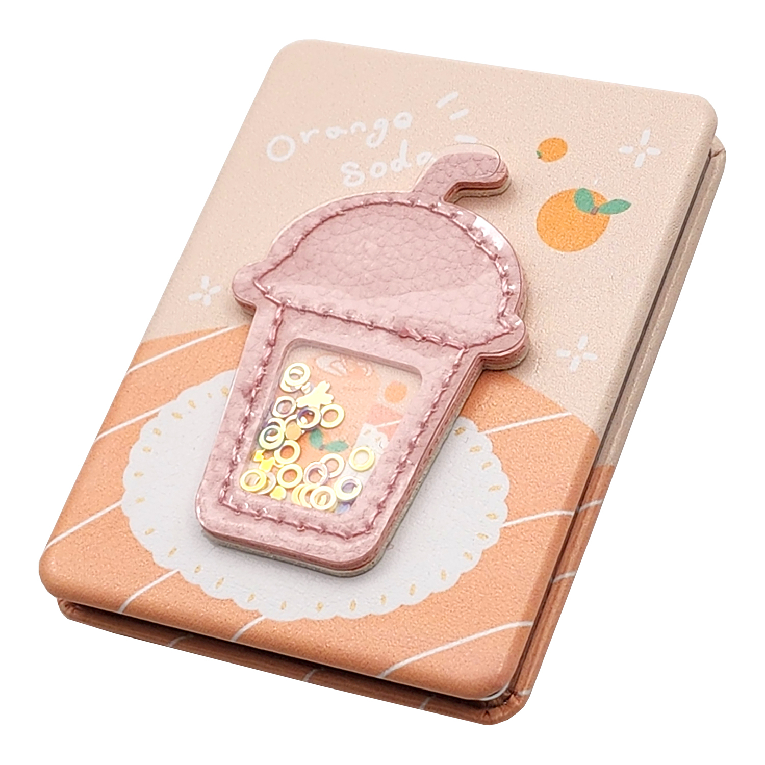 آینه جیبی مدل اسموتی پرتقال طرح آکواریومی کد ZJ-MR37-11