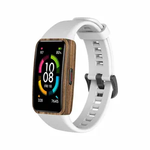  برچسب ماهوت طرح Light-Walnut-Wood مناسب برای ساعت هوشمند هوآوی band 6