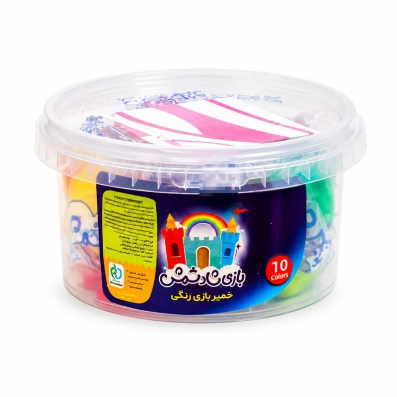 خمیر بازی بازی شاد شمش مدل سطلی 10 رنگ