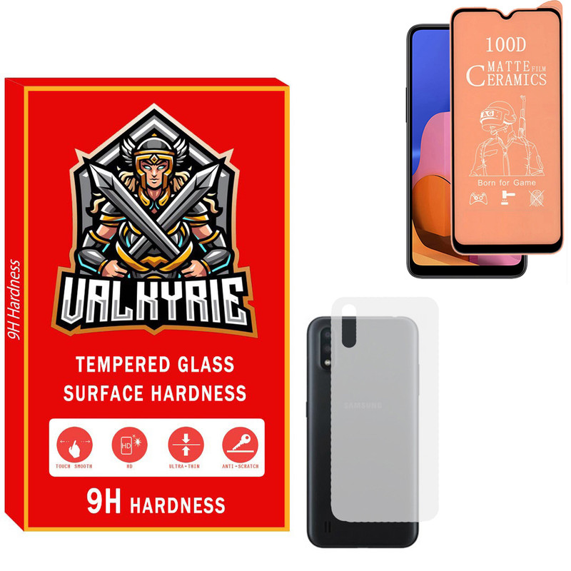 محافظ صفحه نمایش سرامیکی مات والکری مدل CRBKV_01 مناسب برای گوشی موبایل سامسونگ Galaxy A01 به همراه محافظ پشت گوشی