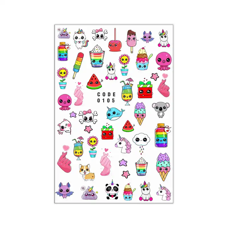 برچسب لنز ناخن مدل KI مجموعه 2 عددی