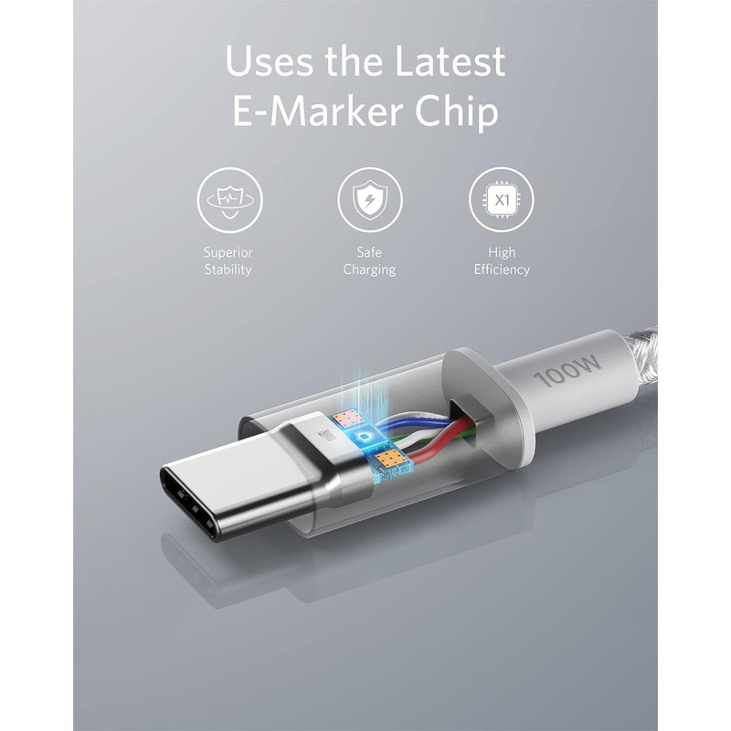 کابل تبدیل USB-C به USB-C انکر مدل A8757 طول 1.8 متر
