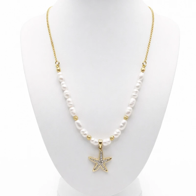 گردنبند زنانه مدل مرواریدی آویزدار