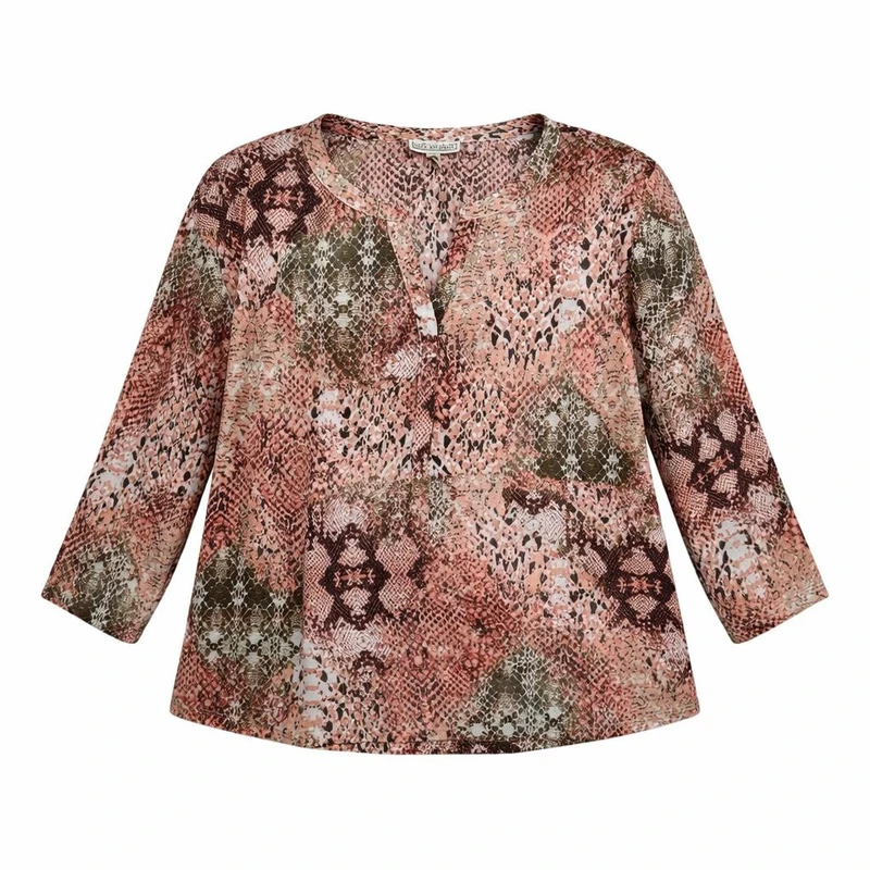 بلوز آستین بلند یقه هفت زنانه مدل اسنیک