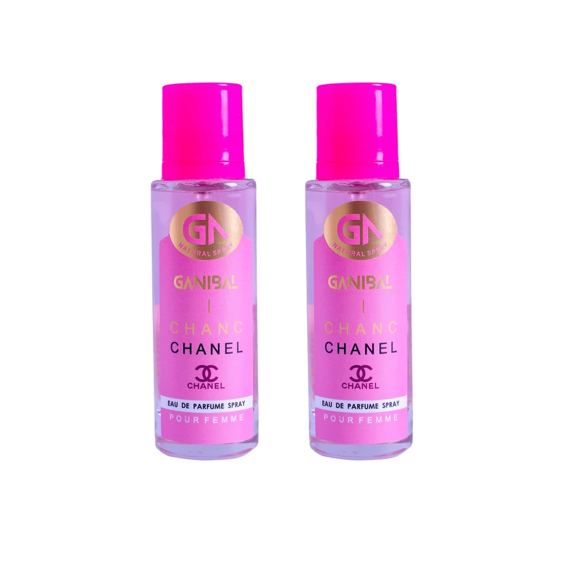 عطر جیبی زنانه گانیبال مدل چنل چنس با رایحه شیرین و خنک حجم 35 میلی‌لیتر مجموعه 2 عددی