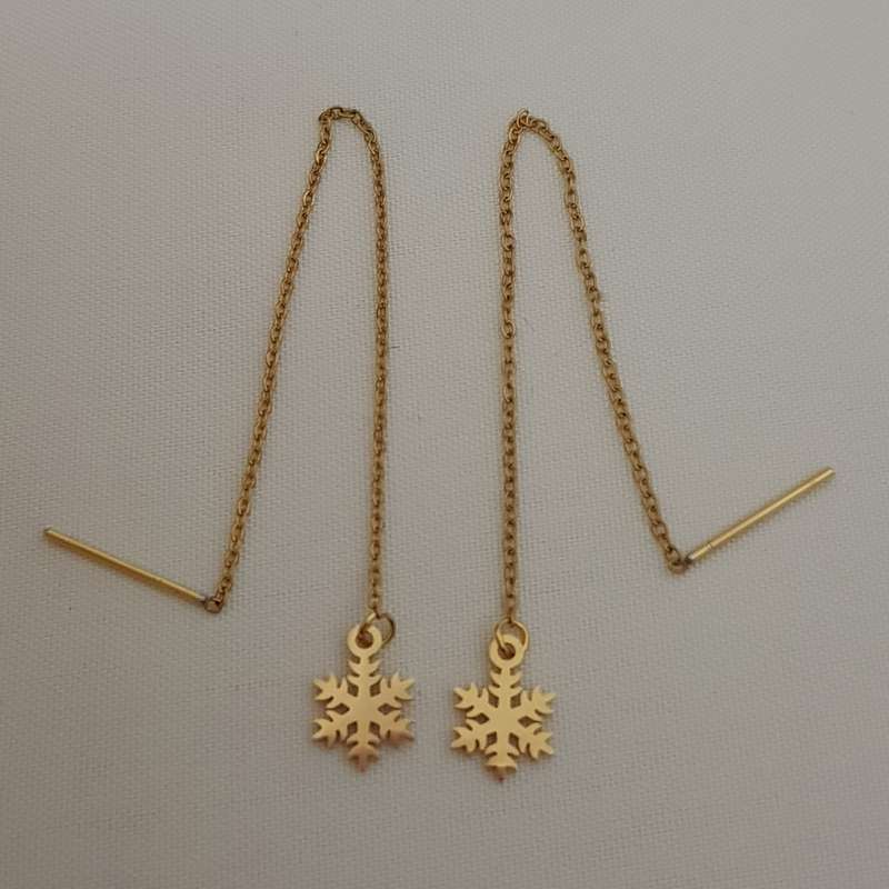 گوشواره زنانه استینلس استیل مدل دانه برف 3264