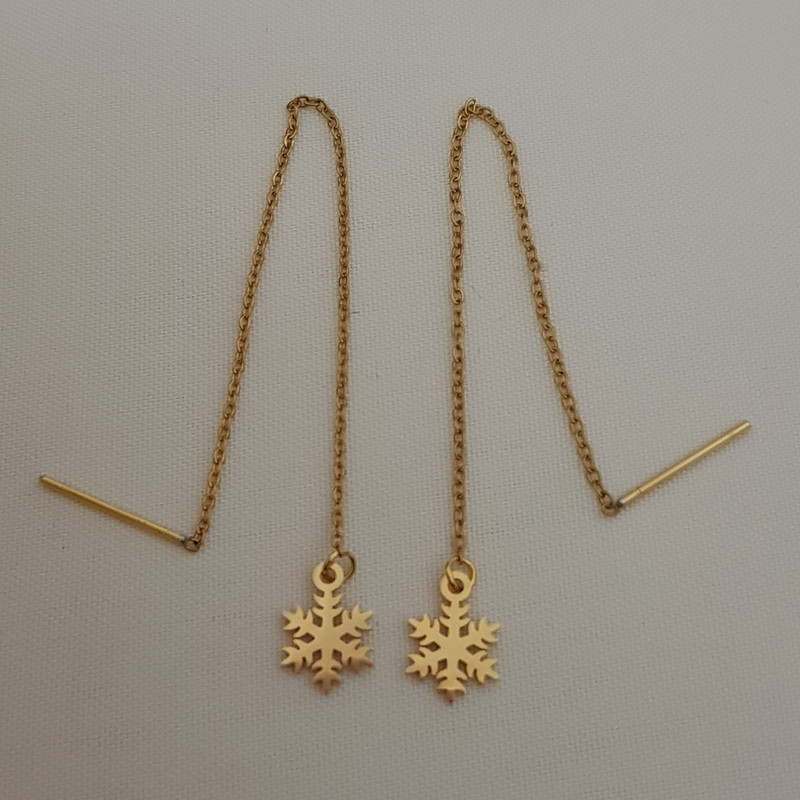 گوشواره زنانه استینلس استیل مدل دانه برف 3264