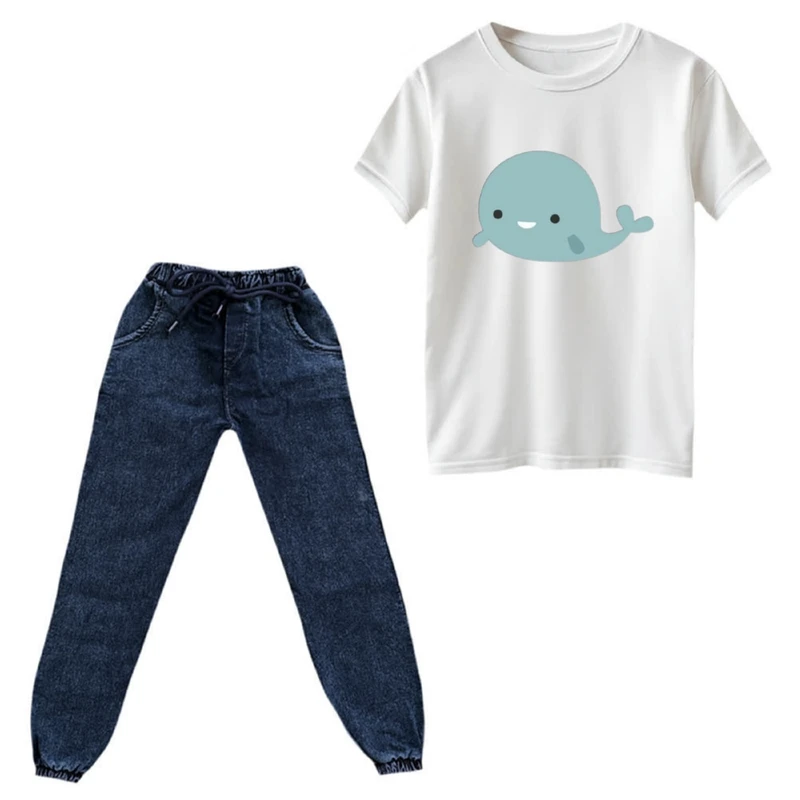 ست تی‌شرت و شلوار دخترانه مدل نهنگ