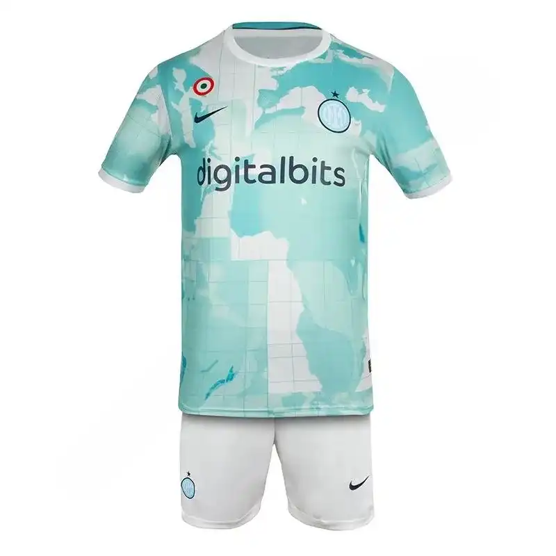 ست تی شرت و شلوارک ورزشی مردانه مدل فوتبال دوم تیم اینتر میلان NK-6636