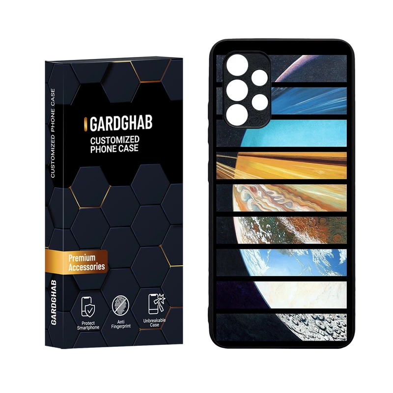 کاور گارد قاب مدل دورژله ای پشت گلس کهکشان مناسب برای گوشی موبایل سامسونگ Galaxy A32 4G