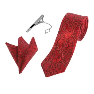  ست کراوات و دستمال جیب و گیره کراوات مردانه مدل NEW کد 21