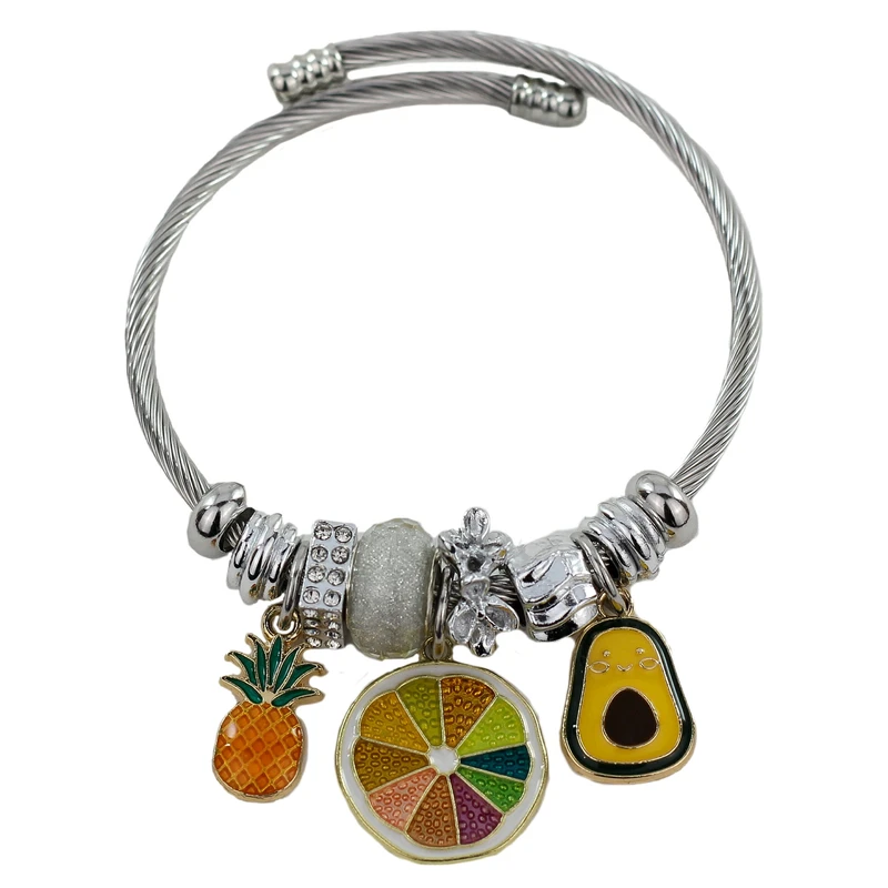 دستبند النگویی زنانه مدل مرکبات کد AAD547