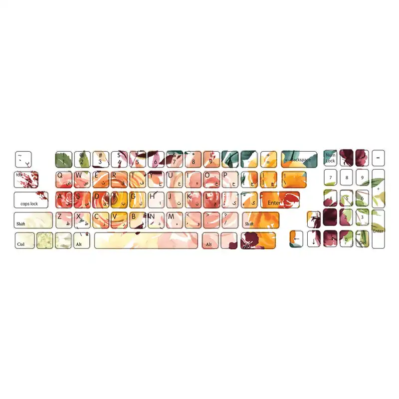 برچسب حروف فارسی کیبورد طرح گل کد 75