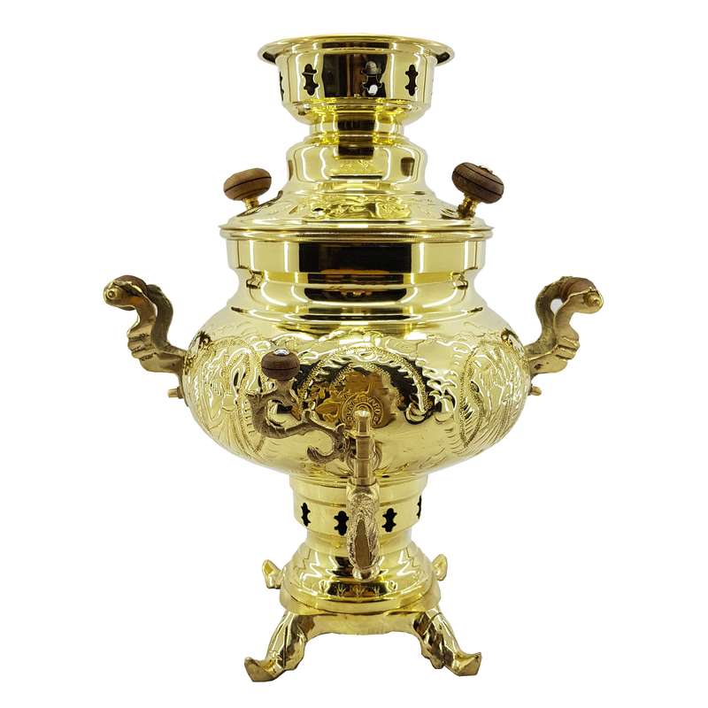  سماور ذغالی برنجی مدل عدسی کد bst-206