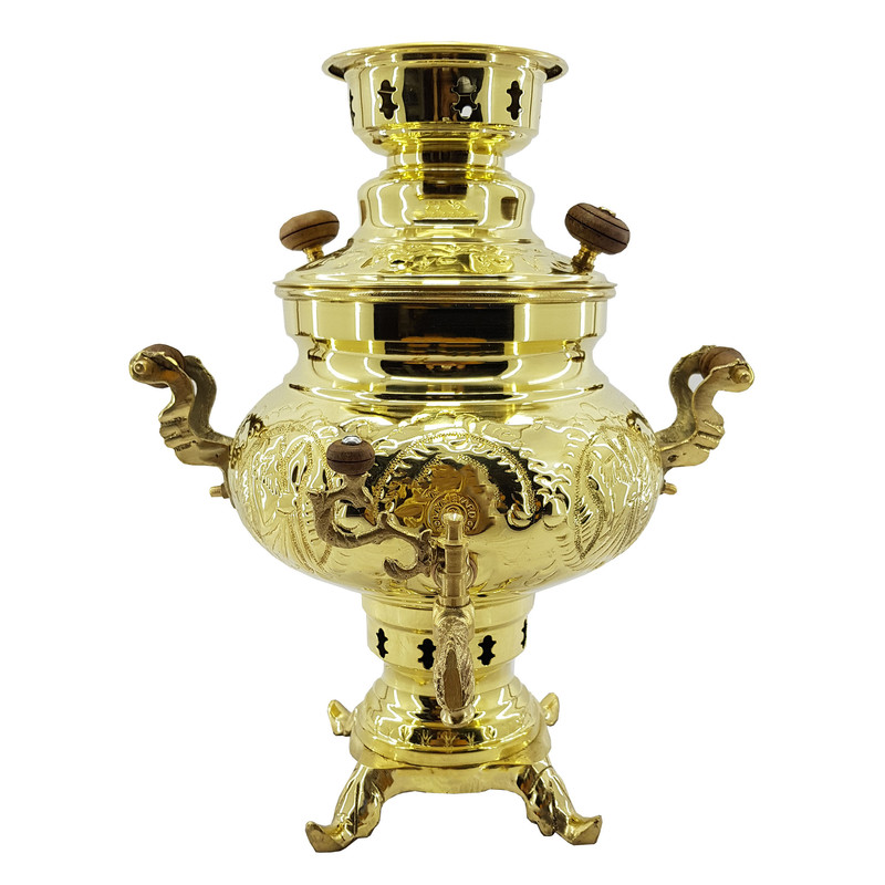  سماور ذغالی برنجی مدل عدسی کد bst-206