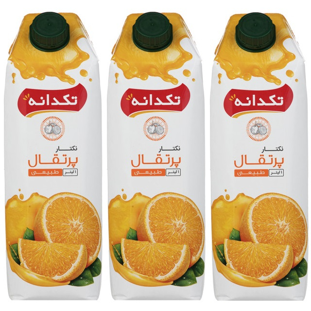 راهنمای خرید اینترنتی نکتار پرتقال تکدانه -۱ لیتر بسته ۳ عددی