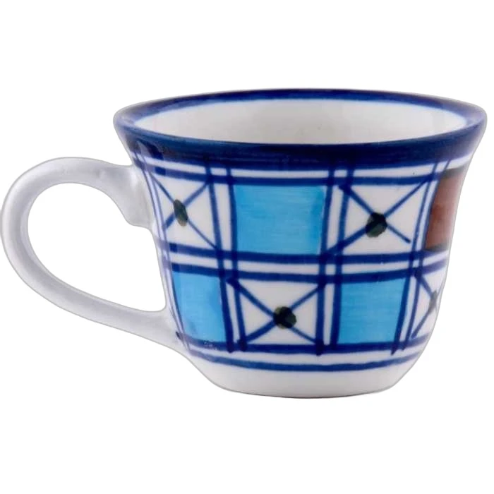 فنجان و نعلبکی چینی ميبدمرواريد مدل شطرنجی