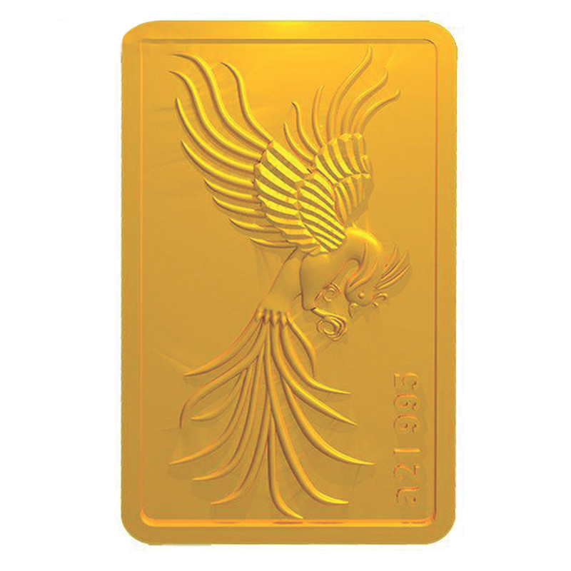 شمش طلا 24 عیار ایران‌شمش مدل سیمرغ