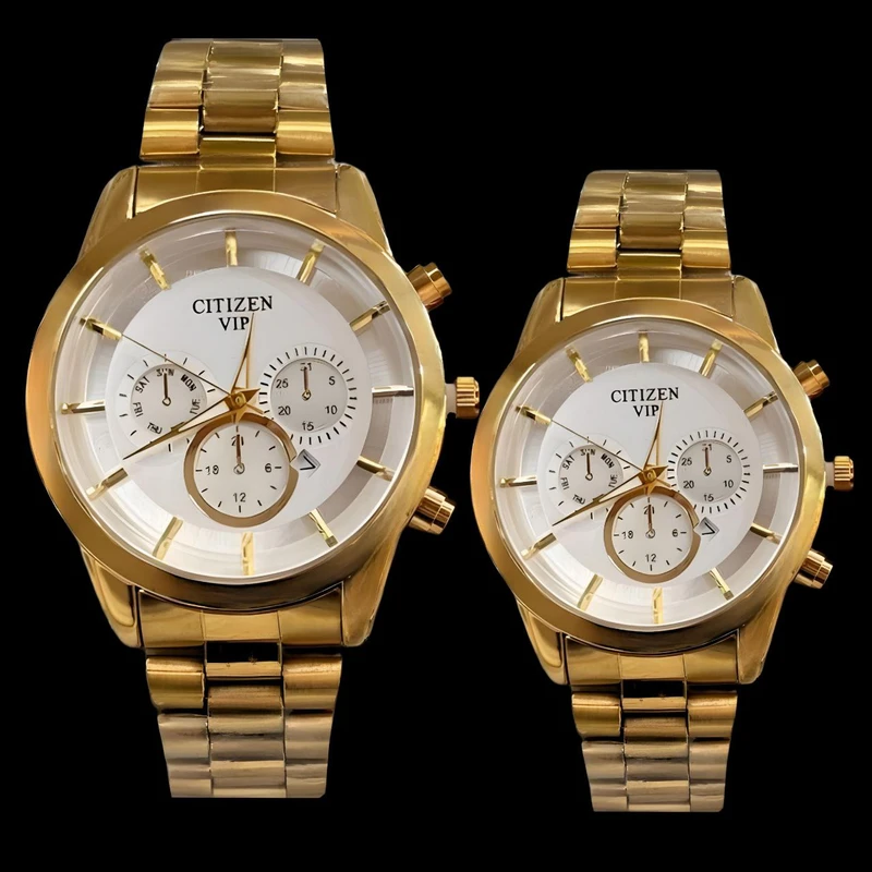 ست ساعت مچی عقربه‌ای زنانه و مردانه مدل کوارتز تک موتور کورنو کد 102