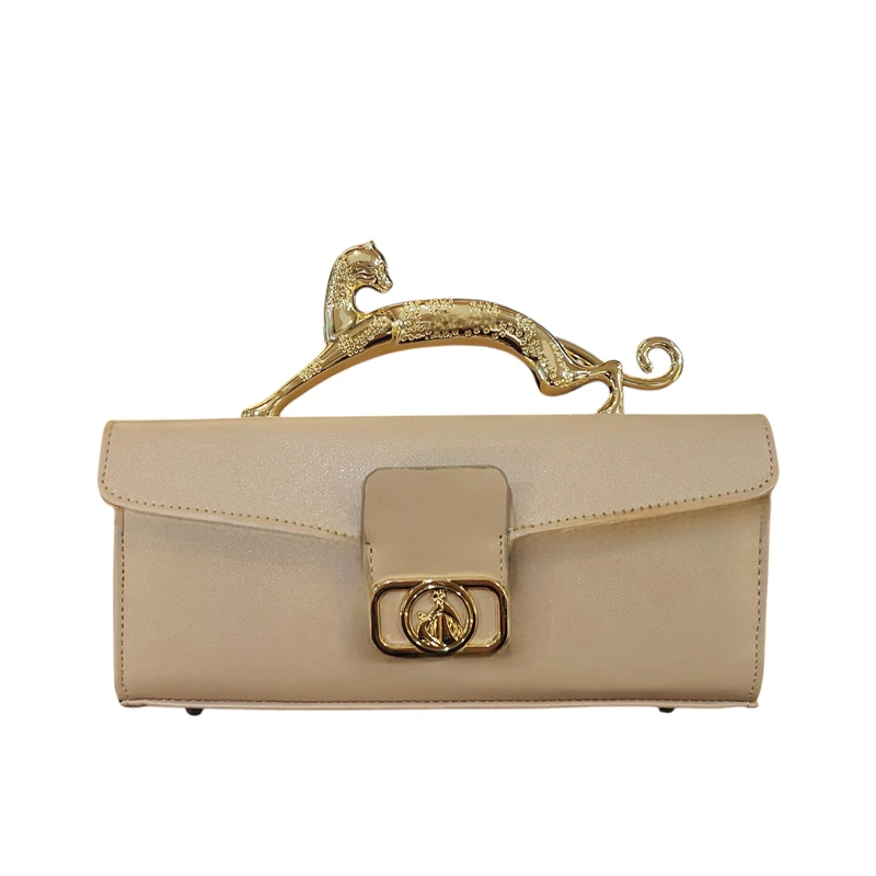 کیف دستی زنانه مدل مکعبی طرح دسته پلنگی