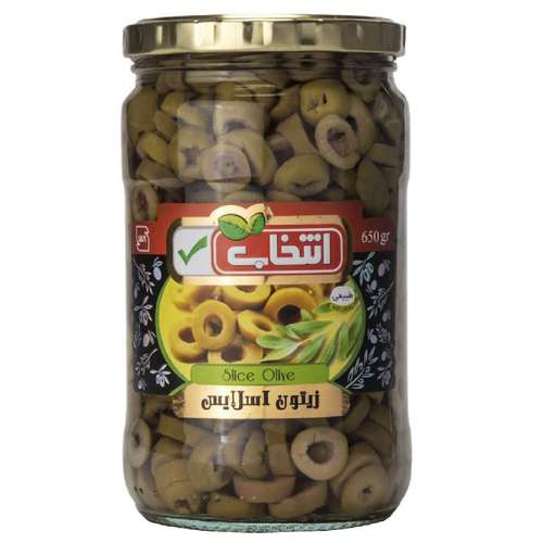 کنسرو زیتون اسلایس انتخاب - 650 گرم
