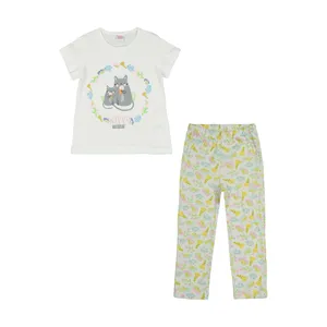 ست تی شرت و شلوار دخترانه ال سی وایکیکی مدل W177176Z4-E5X-OPTICWHITE