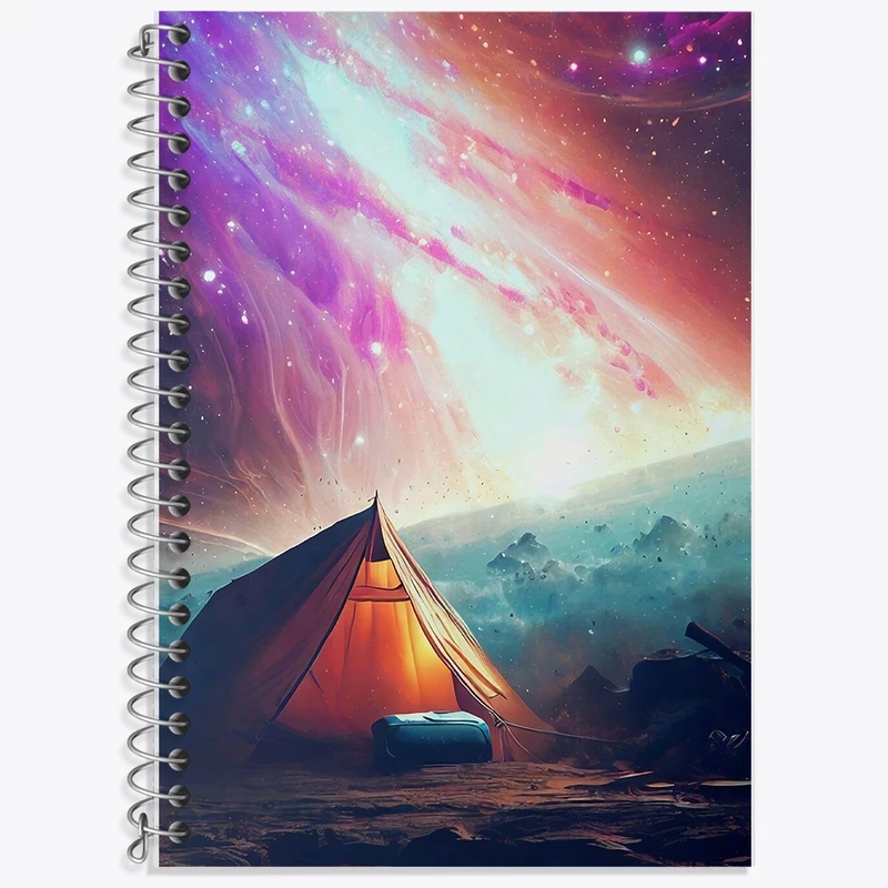 دفتر زبان 50 برگ خندالو مدل دو خط طرح کمپینگ (Camping) کد F1167