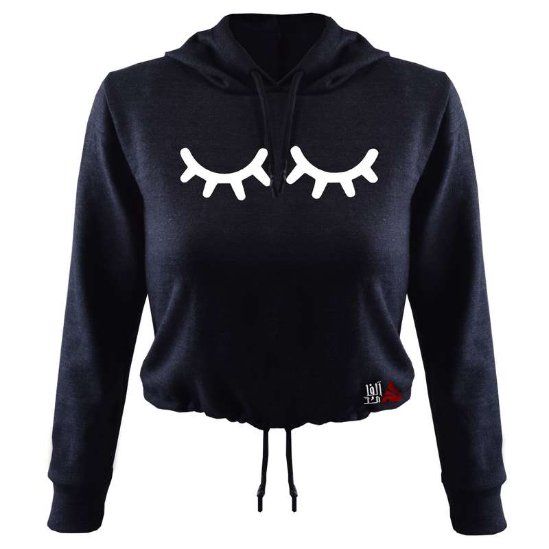 هودی زنانه مدل چشم کد T16 رنگ سرمه ای