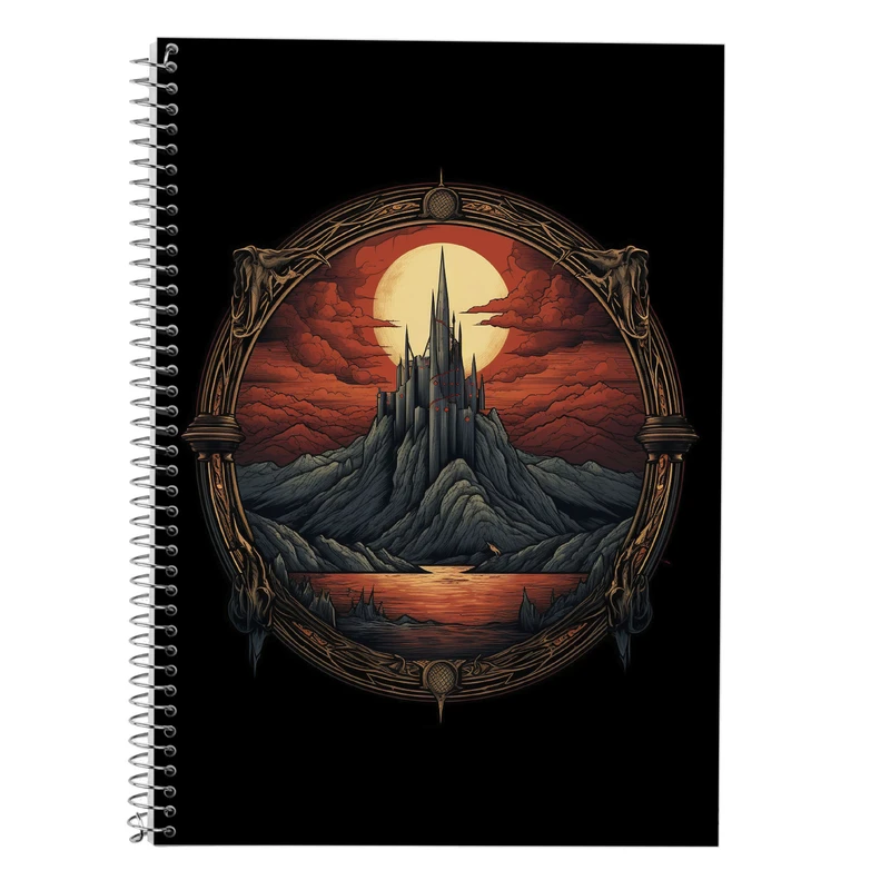 دفتر زبان 50 برگ مدوپد مدل دوخط طرح  ارباب حلقه ها The Lord of the Rings کد DF3080