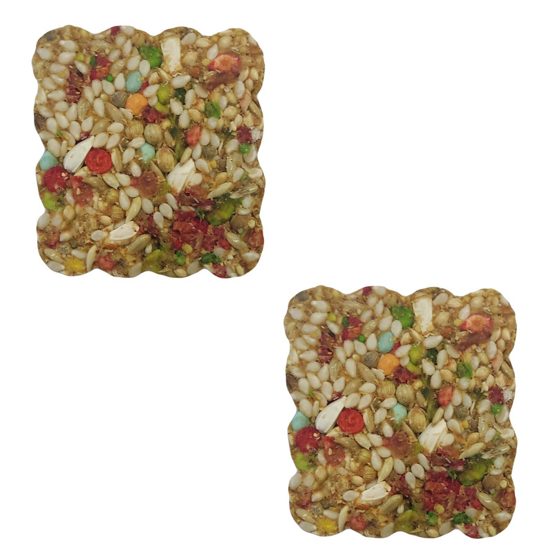 تشویقی پرندگان برندکلاغ سفید مدل میوه ای 40گرمی بسته دوعددی