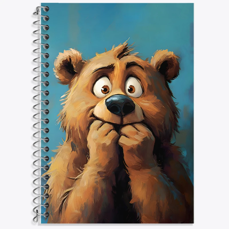 دفتر زبان 50 برگ خندالو مدل سه خط طرح خرس ترسو کد F6585