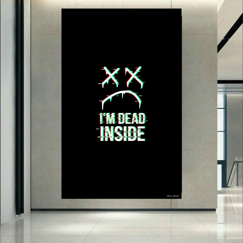 تابلو بوم طرح مخمل غمگین مدل Im Dead Inside کد AR30430