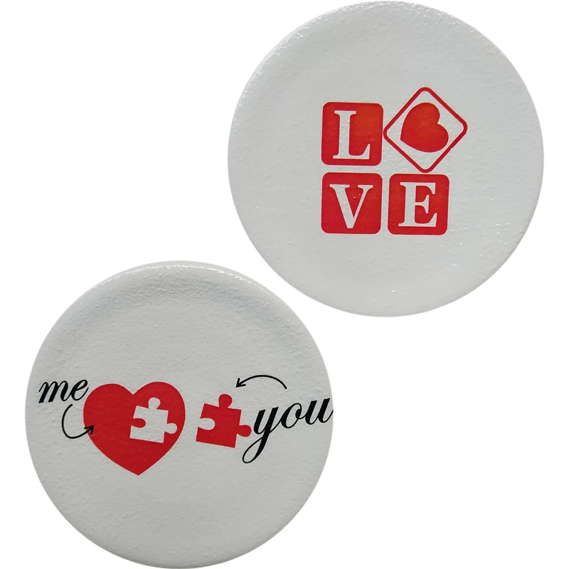 بشقاب دیوارکوب سفالی مدل عشق 1 مجموعه 2 عددی