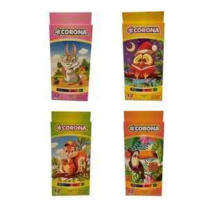 مداد رنگی 12 رنگ کرونا مدل 4 کد 007 بسته 4 عددی