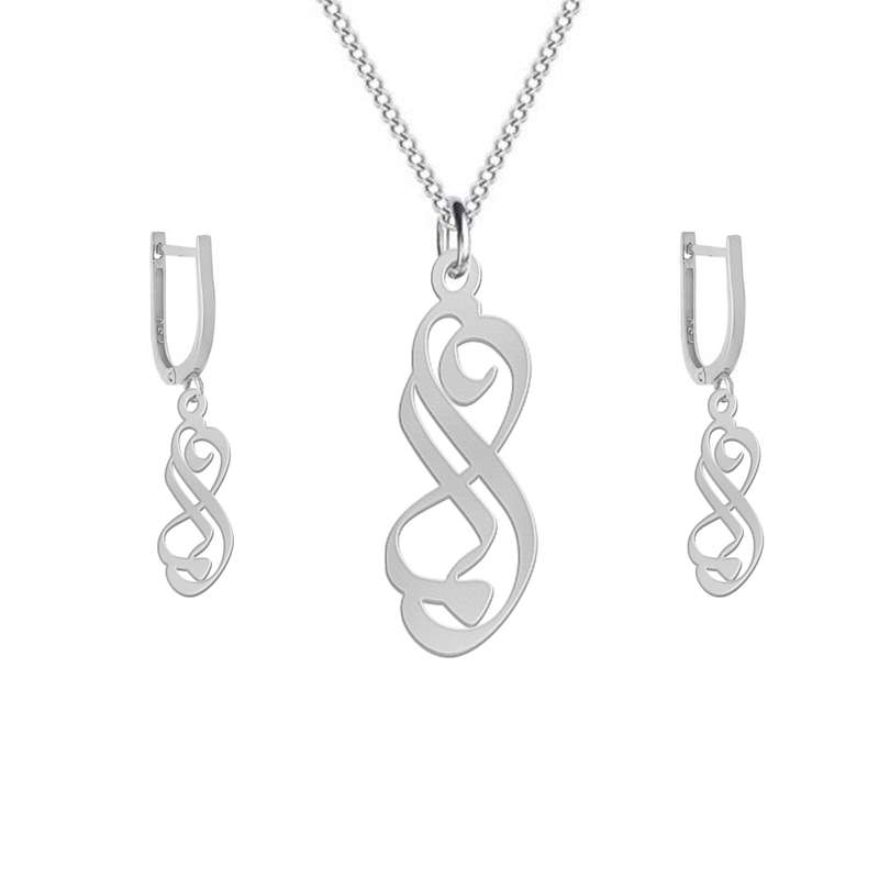 نیم ست نقره زنانه لیردا مدل اسم الما nms sss 45 نیم ست نقره زنانه لیردا مدل اسم الما nms sss 45