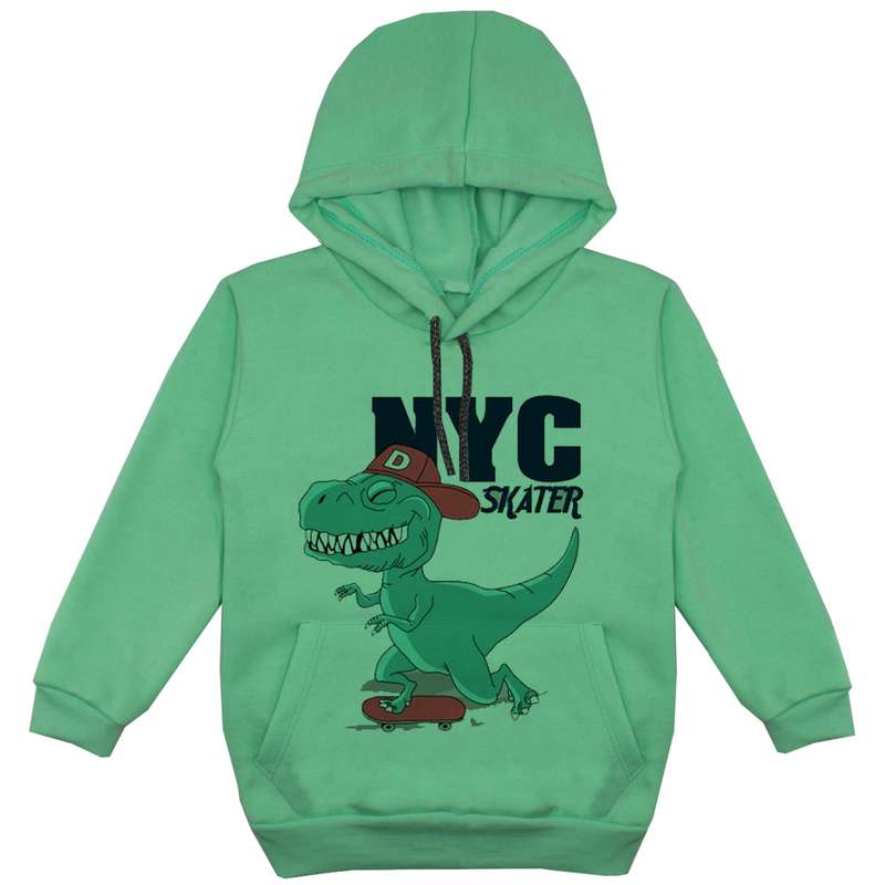 هودی پسرانه مدل دانیاسور F59 رنگ سبز