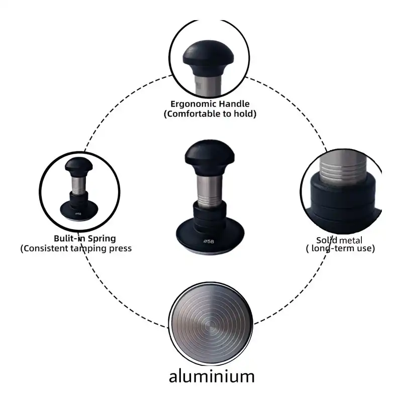تمپر قهوه مدل فنری تکنیکال سایز 58