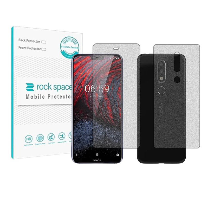 محافظ صفحه نمایش مات راک اسپیس مدل HyMTT مناسب برای گوشی موبایل نوکیا 6.1+ به همراه محافظ پشت گوشی