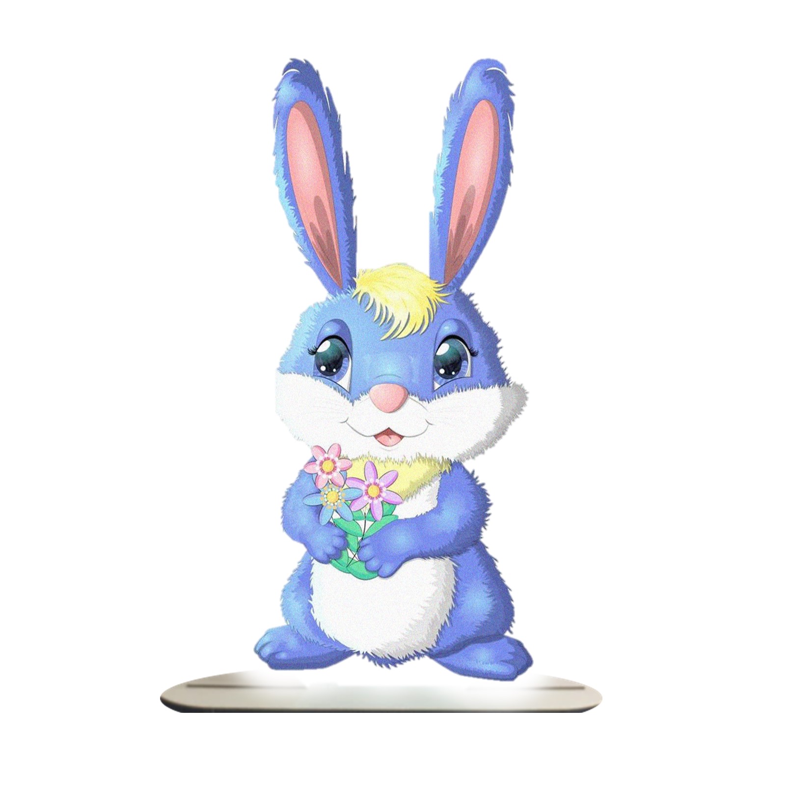 استند رومیزی تزیینی مدل خرگوش آبی با گل