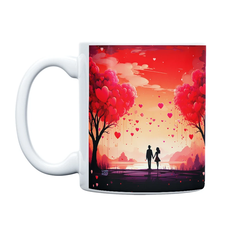 ماگ حس آمیزی طرح عاشقانه مدل قلب زیبا کد 60