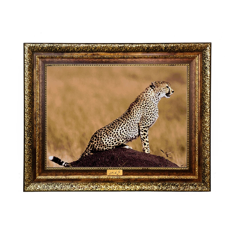 تابلو فرش ماشینی نقش نگار رضوی طرح ببر کد 4623H