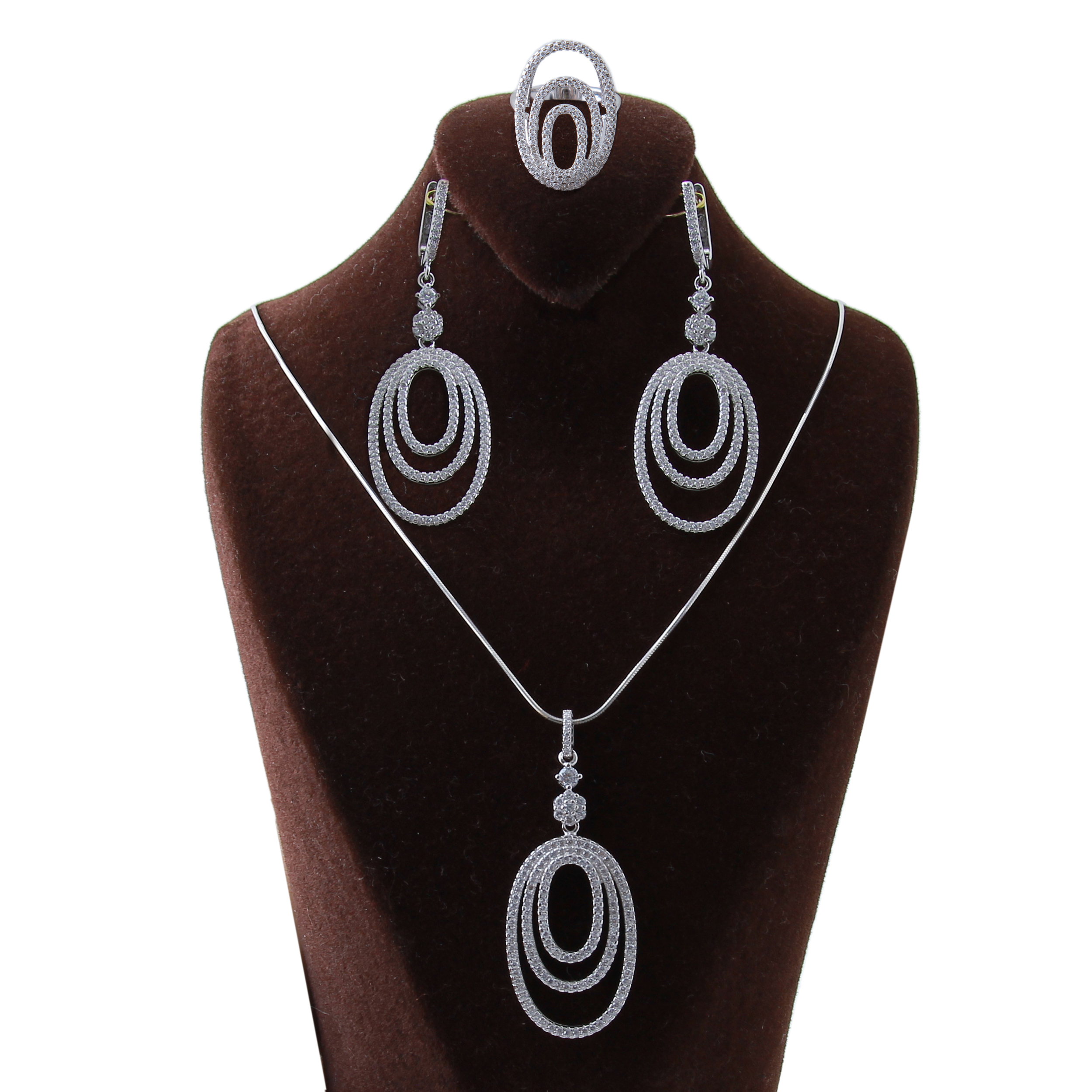   نیم ست نقره زنانه بازرگانی میلادی کد NTR_220