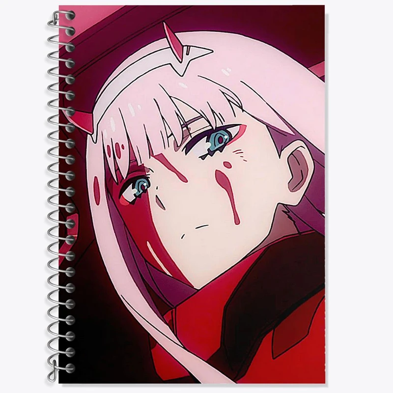 دفتر زبان 50 برگ خندالو مدل دو خط طرح زیروتو انیمه دارلینگ در فرنکس کد 11988