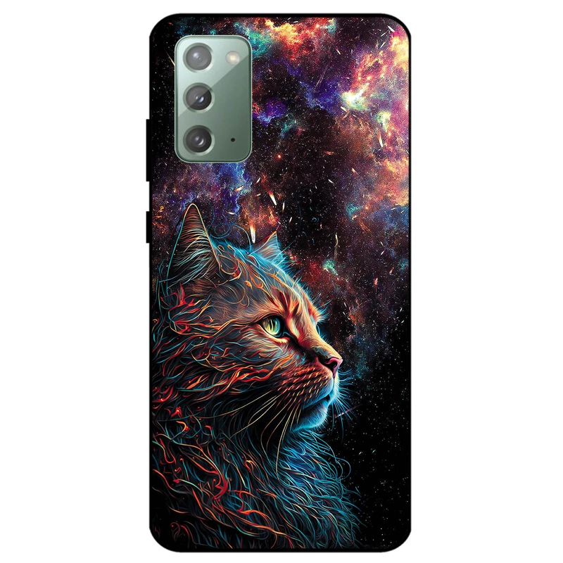 کاور مگافون طرح گربه کهکشانی مدل 4203 مناسب برای گوشی موبایل سامسونگ Galaxy Note 20         