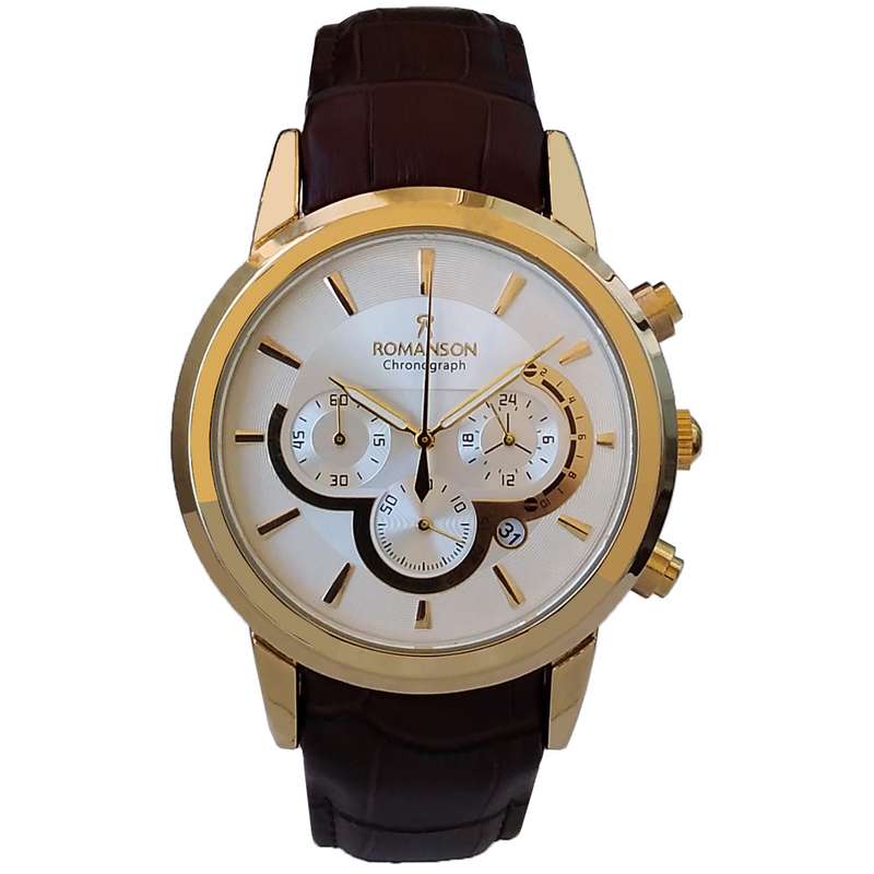 ساعت مچی عقربهای مردانه رومانسون مدل بندچرمی کرنوگراف ضدآب سه موتور کد 35.65 ساعت مچی عقربهای مردانه رومانسون مدل بندچرمی کرنوگراف ضدآب سه موتور کد 35.65