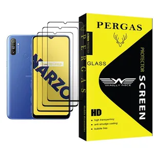 Waily Nice Pergas Glass MIX003 Screen Protector For Realme Narzo 10A Pack Of 3