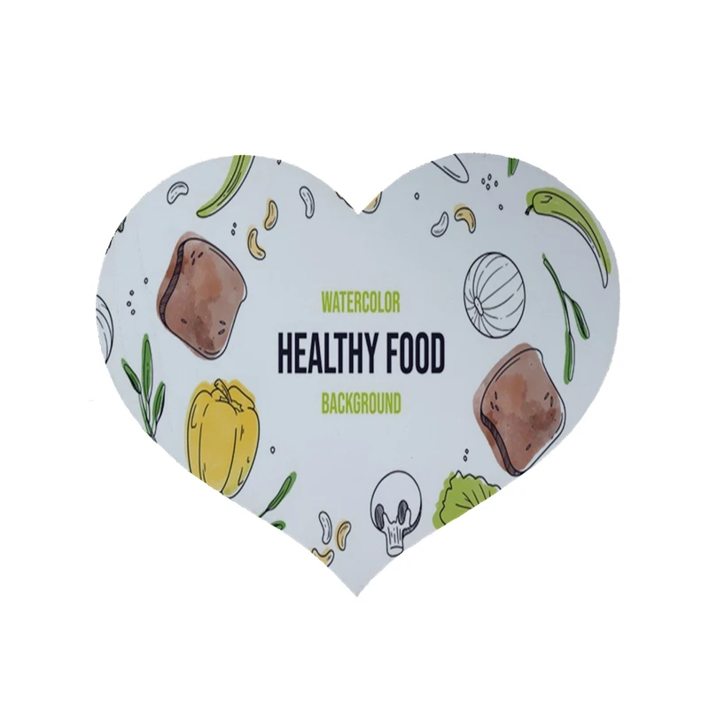  پادری مدل قلب طرح غذای سالم کد 8080 سایز 90 × 90 سانتی متر